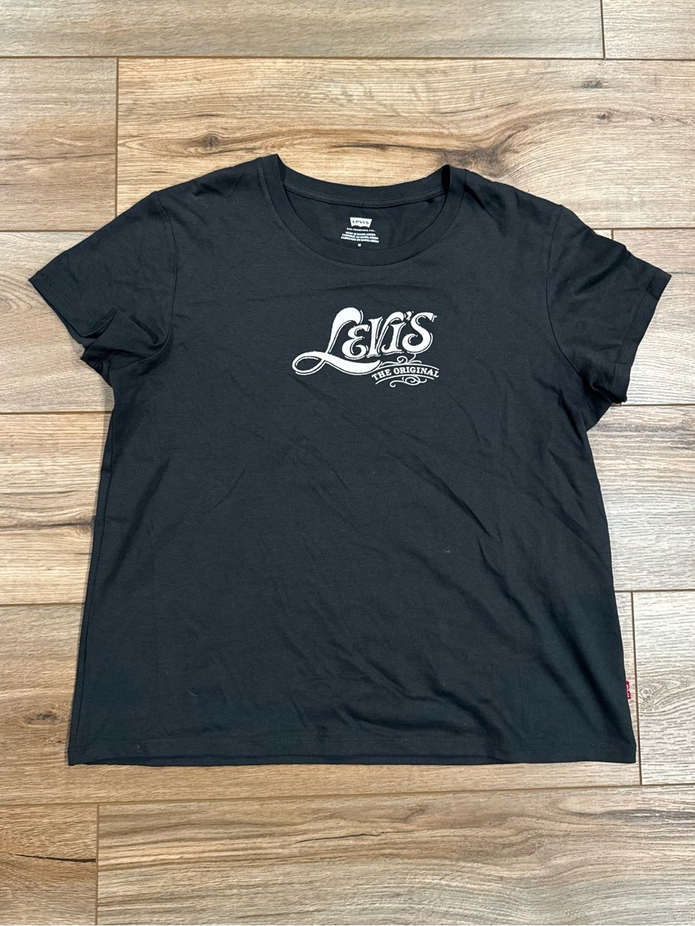 LEVI’S Western Black Logo Cotton Baby Tee | Size Medium